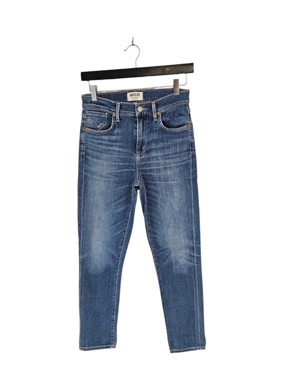 AGOLDE Mid Rise Skinny Ankle Blue Jeans 26 Preowned